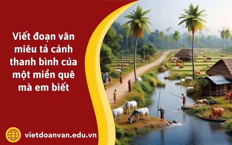 Viết đoạn văn miêu tả cảnh thanh bình của một miền quê mà em biết