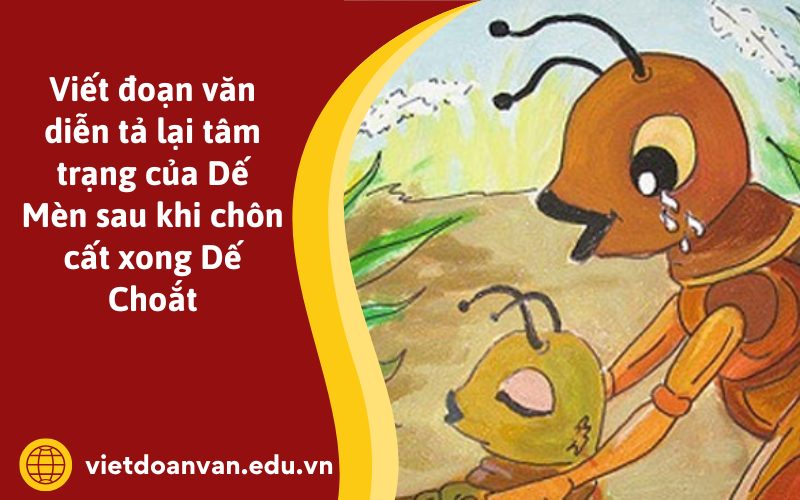 Đoạn văn diễn tả lại tâm trạng của Dế Mèn sau khi chôn cất xong Dế Choắt