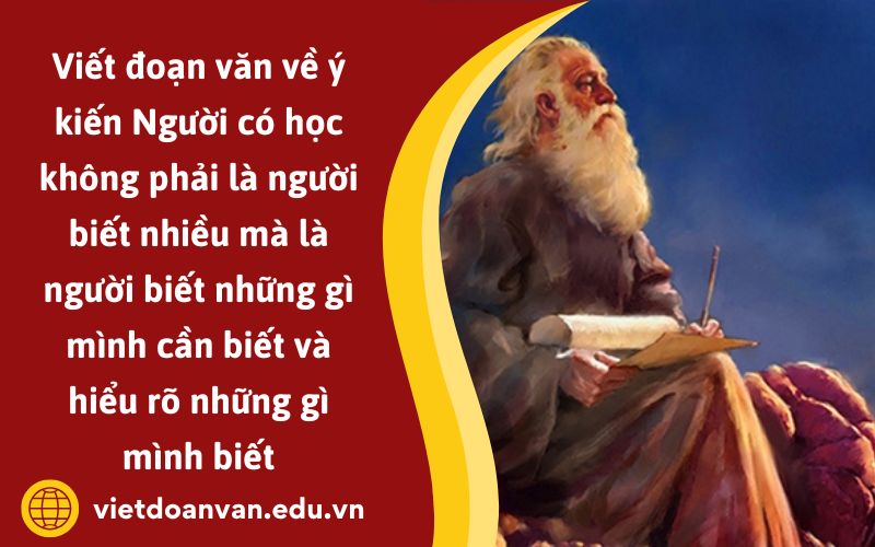 Đoạn văn về ý kiến Người có học không phải là người biết nhiều mà là người biết những gì mình cần biết và hiểu rõ những gì mình biết