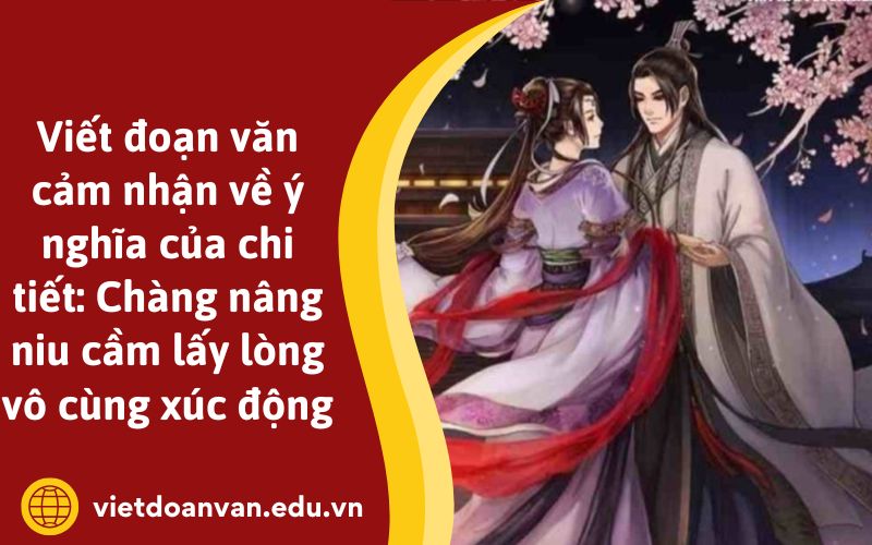 Viết đoạn văn cảm nhận về ý nghĩa của chi tiết: Chàng nâng niu cầm lấy lòng vô cùng xúc động
