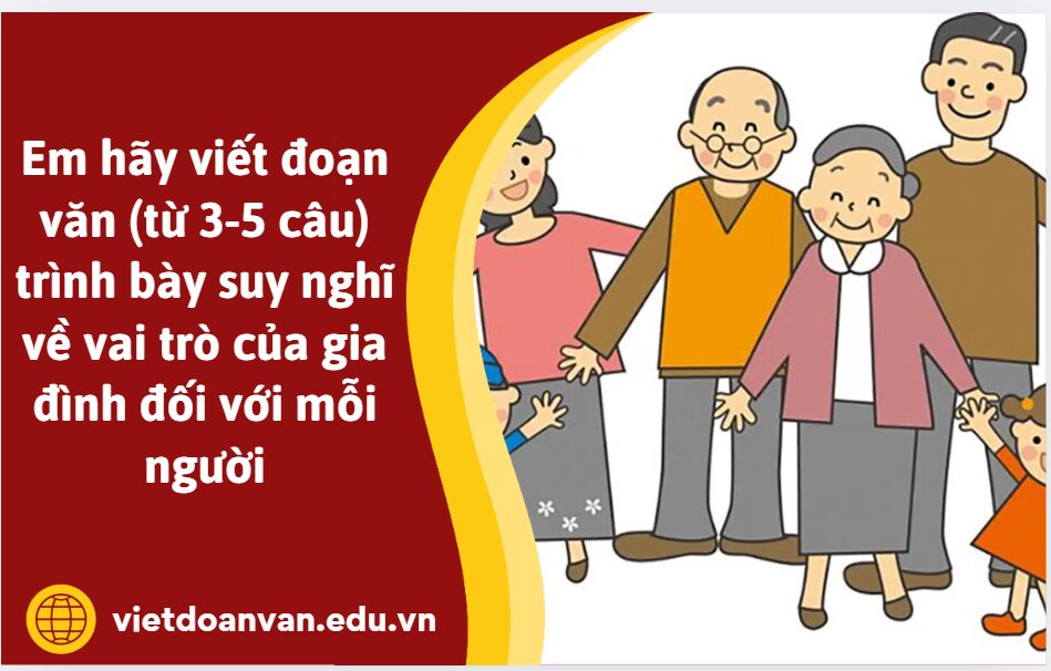 Em hãy viết đoạn văn (từ 3-5 câu) trình bày suy nghĩ về vai trò của gia đình đối với mỗi người