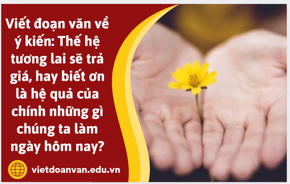 Viết đoạn văn bàn về ý kiến: Thế hệ tương lai sẽ trả giá, hay biết ơn là hệ quả của chính những gì chúng ta làm ngày hôm nay?
