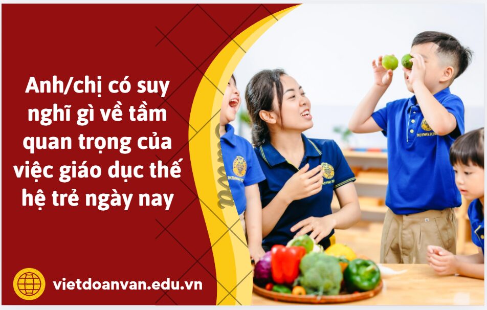 Từ nội dung đoạn trích Bài phát biểu của GS.TS Nguyễn Văn Minh, anh/chị có suy nghĩ gì về tầm quan trọng của việc giáo dục thế hệ trẻ ngày nay