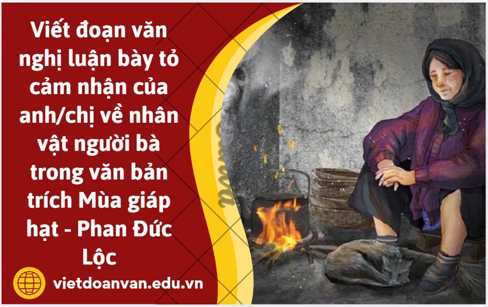 Viết đoạn văn nghị luận (khoảng 250 chữ) bày tỏ cảm nhận của anh/chị về nhân vật người bà trong văn bản trích Mùa giáp hạt - Phan Đức Lộc