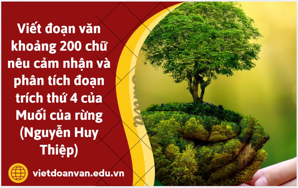 Viết đoạn văn khoảng 200 chữ nêu cảm nhận và phân tích đoạn trích thứ 4 của Muối của rừng (Nguyễn Huy Thiệp)