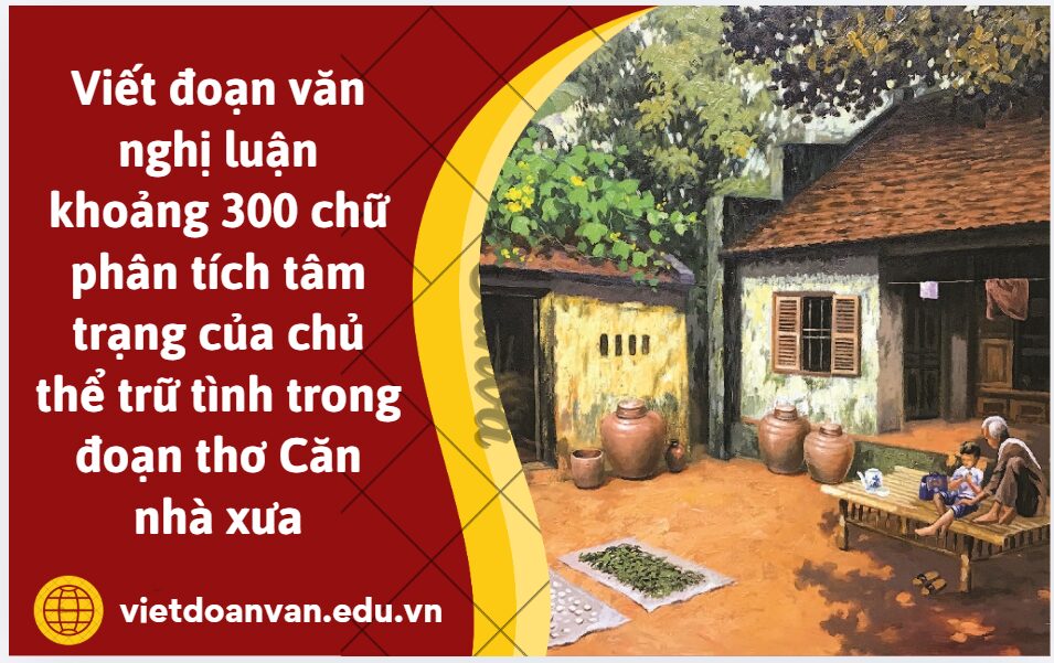 Viết đoạn văn nghị luận khoảng 300 chữ phân tích tâm trạng của chủ thể trữ tình trong đoạn thơ Căn nhà xưa